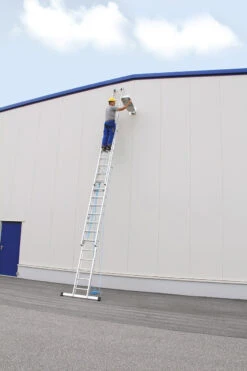 Aluminium-Seilzugleiter 3-teilig Mit Standard-Traverse - 3x14 Sprossen -Leiterwerkzeug Geschäft aluminium seilzugleiter 3 teilig mit standard traverse89729