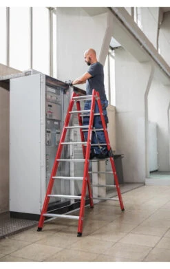 Stufen-Stehleiter, Beidseitig Begehbar GFK/Alu, 2x4 Stufen -Leiterwerkzeug Geschäft anwendunga975b