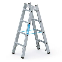 Coni B, Gebördelte Sprossen-Stehleiter, 2x4 Sprossen