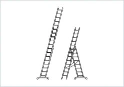 Mehrzweckleiter, Dreiteilig - 3x6 Sprossen 18 Mehrzweckleiter, Dreiteilig - 3x6 Sprossen -Leiterwerkzeug Geschäft detail2c92a