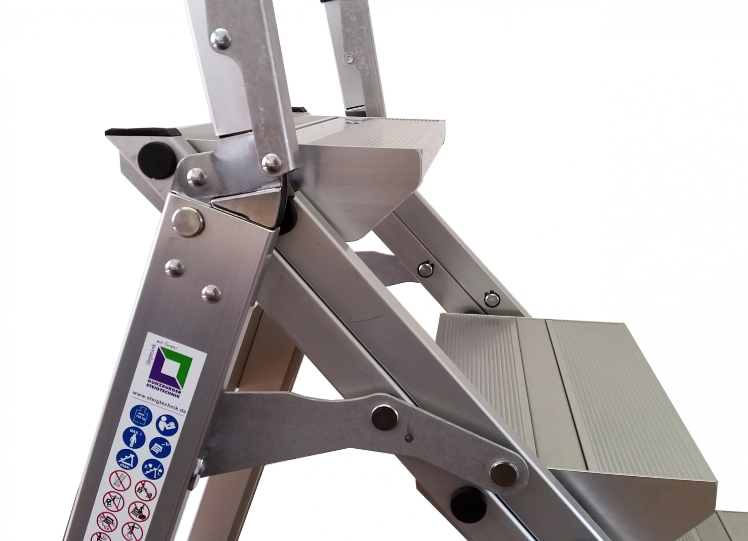 Klapptreppe Mit Haltebügel, 3 Stufen 5 Klapptreppe Mit Haltebügel, 3 Stufen – Bild 5