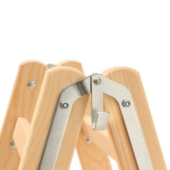 Holz-Sprossenstehleiter, Beidseitig Begehbar - 2x3 Sprossen/Stufen -Leiterwerkzeug Geschäft eimerhaken150ff