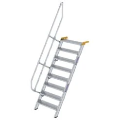 Aluminium-Treppe 60°, Stufenbreite 800 Mm, 4 Stufen -Leiterwerkzeug Geschäft guenzburger 60 grad treppe handlauf 600228
