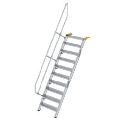 Aluminium-Treppe 60°, Stufenbreite 800 Mm, 4 Stufen -Leiterwerkzeug Geschäft guenzburger 60 grad treppe handlauf 600230