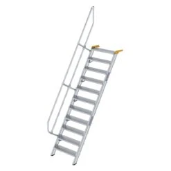 Aluminium-Treppe 60°, Stufenbreite 800 Mm, 4 Stufen -Leiterwerkzeug Geschäft guenzburger 60 grad treppe handlauf 600231