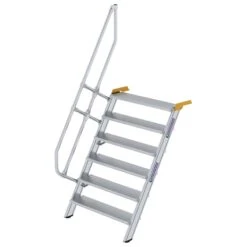 Aluminium-Treppe 60°, Stufenbreite 1000 Mm, 4 Stufen 13 Aluminium-Treppe 60°, Stufenbreite 1000 Mm, 4 Stufen -Leiterwerkzeug Geschäft guenzburger 60 grad treppe handlauf 600326