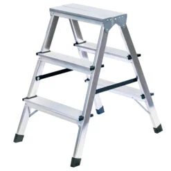 Haushaltsstehleiter Beidseitig Begehbar, 2 X 3 Stufen