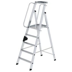 Aluminium-Stehleiter, Einseitig Begehbar 4 Stufen -Leiterwerkzeug Geschäft guenzburger plattformleiter 80mm stufentiefe 050085