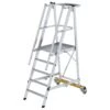 Aluminium-Podestleiter, Fahrbar, Klappbar, 5 Stufen
