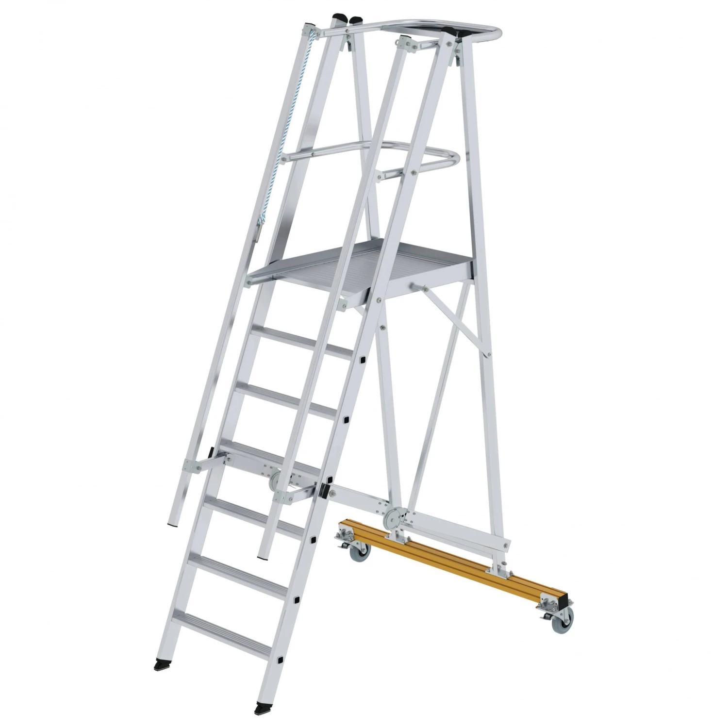 Aluminium-Podestleiter, Fahrbar, Klappbar, 5 Stufen 8 Aluminium-Podestleiter, Fahrbar, Klappbar, 5 Stufen – Bild 8