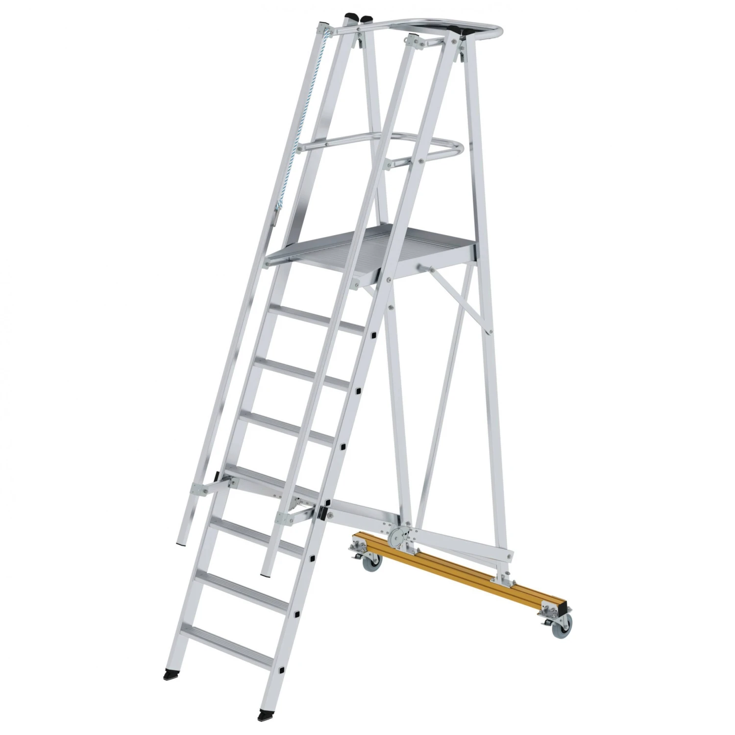 Aluminium-Podestleiter, Fahrbar, Klappbar, 5 Stufen 9 Aluminium-Podestleiter, Fahrbar, Klappbar, 5 Stufen – Bild 9