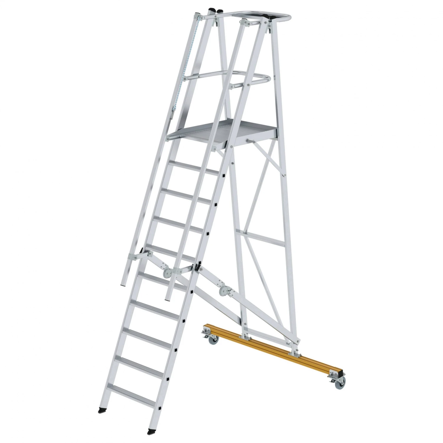 Aluminium-Podestleiter, Fahrbar, Klappbar, 5 Stufen 10 Aluminium-Podestleiter, Fahrbar, Klappbar, 5 Stufen – Bild 10