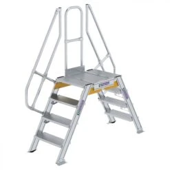 Aluminium-Überstieg 60°, Stufenbreite 600 Mm, 3 Stufen 13 Aluminium-Überstieg 60°, Stufenbreite 600 Mm, 3 Stufen -Leiterwerkzeug Geschäft guenzburger ueberstieg 60grad handlauf stufen 600904