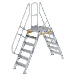 Aluminium-Überstieg 60°, Stufenbreite 600 Mm, 3 Stufen 15 Aluminium-Überstieg 60°, Stufenbreite 600 Mm, 3 Stufen -Leiterwerkzeug Geschäft guenzburger ueberstieg 60grad handlauf stufen 600906