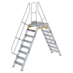 Aluminium-Überstieg 60°, Stufenbreite 600 Mm, 3 Stufen 17 Aluminium-Überstieg 60°, Stufenbreite 600 Mm, 3 Stufen -Leiterwerkzeug Geschäft guenzburger ueberstieg 60grad handlauf stufen 600908