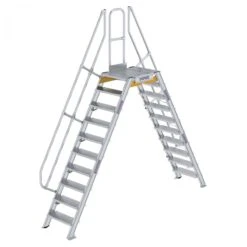 Aluminium-Überstieg 60°, Stufenbreite 600 Mm, 3 Stufen 19 Aluminium-Überstieg 60°, Stufenbreite 600 Mm, 3 Stufen -Leiterwerkzeug Geschäft guenzburger ueberstieg 60grad handlauf stufen 600910