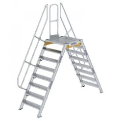 Aluminium-Überstieg 60°, Stufenbreite 800 Mm, 3 Stufen 17 Aluminium-Überstieg 60°, Stufenbreite 800 Mm, 3 Stufen -Leiterwerkzeug Geschäft guenzburger ueberstieg 60grad handlauf stufen 600918