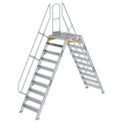 Aluminium-Überstieg 60°, Stufenbreite 800 Mm, 3 Stufen 19 Aluminium-Überstieg 60°, Stufenbreite 800 Mm, 3 Stufen -Leiterwerkzeug Geschäft guenzburger ueberstieg 60grad handlauf stufen 600920