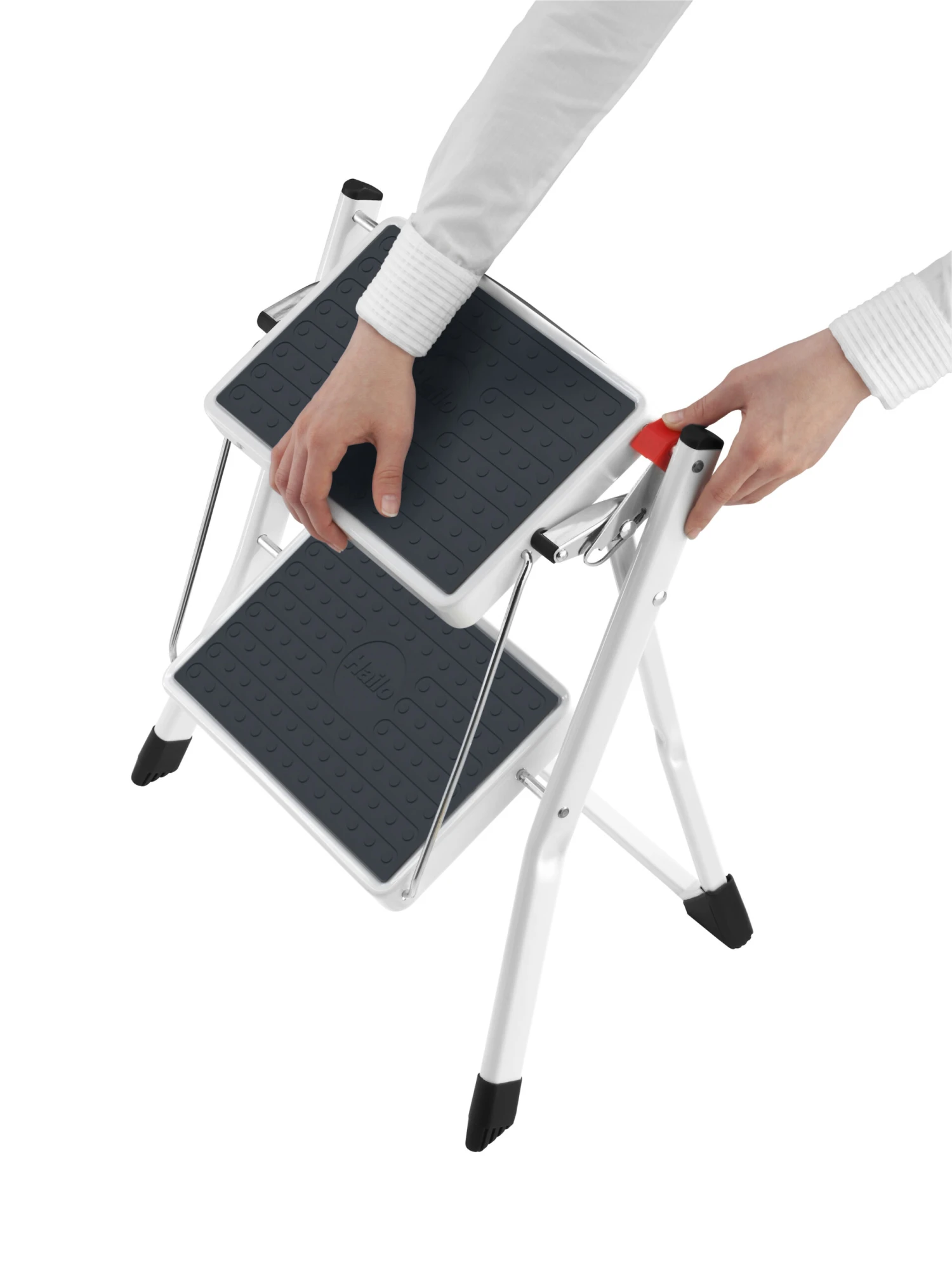 HAILO Mini - Stahl-Klapptritt, 2 Stufen, Weiß 5 HAILO Mini - Stahl-Klapptritt, 2 Stufen, Weiß – Bild 5