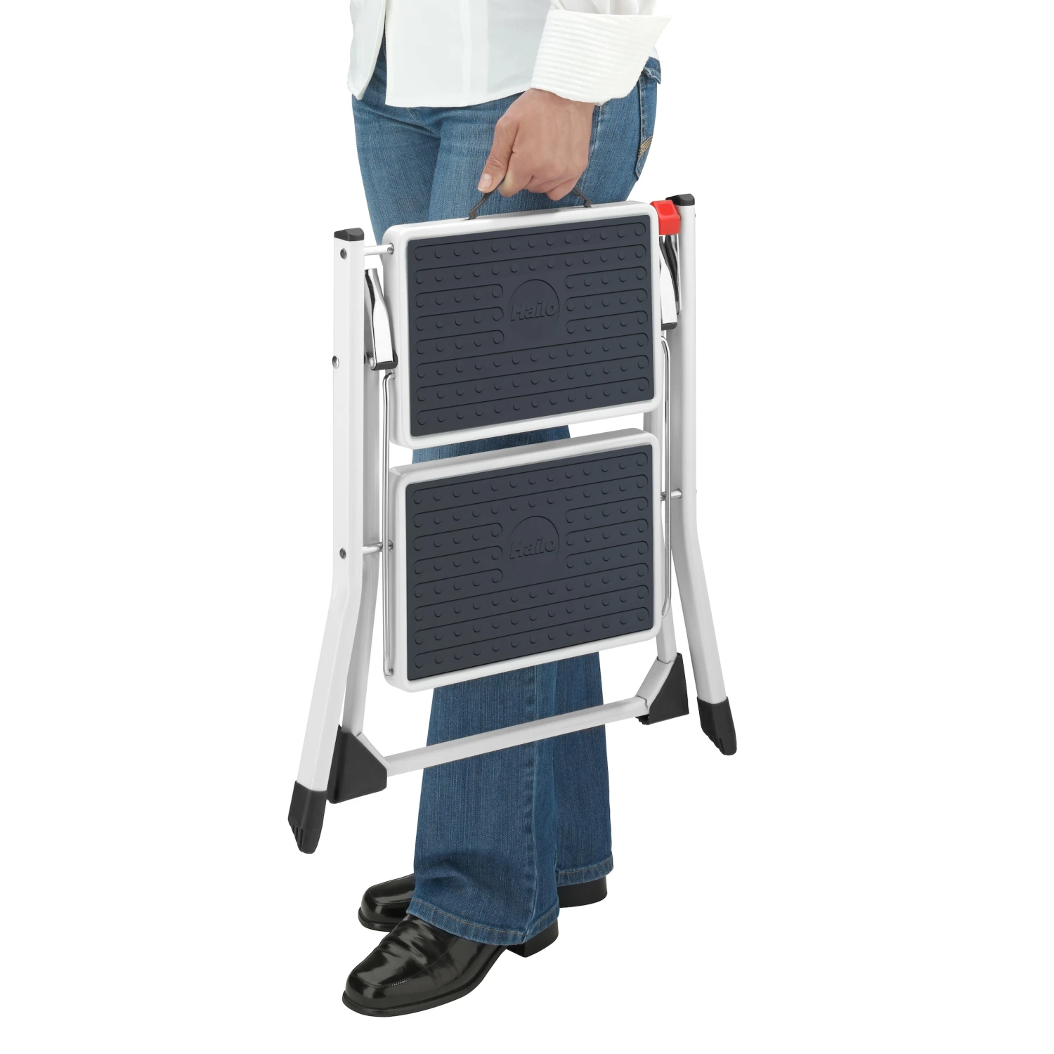 HAILO Mini - Stahl-Klapptritt, 2 Stufen, Weiß 6 HAILO Mini - Stahl-Klapptritt, 2 Stufen, Weiß – Bild 6