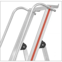 Plattformleiter Mit Kipprollen Und Langem Handlauf - 4 Stufen -Leiterwerkzeug Geschäft handlaufa6814