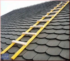 Holz-Dachauflegeleiter, Breite 35cm Mit Alu-Band-Einlage 8 Sprossen/Stufen