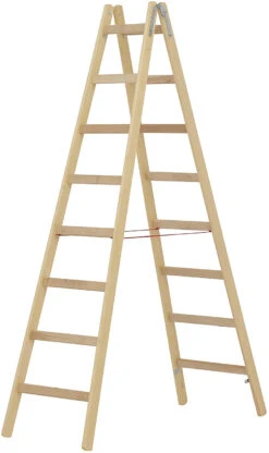 Holz-Sprossenstehleiter, Beidseitig Begehbar - 2x3 Sprossen/Stufen -Leiterwerkzeug Geschäft holz sprossenstehleiter beidseitig begehbar 2x8 sprossen61eed