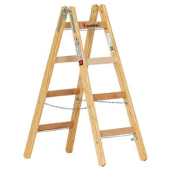 Nr. 10501 Holz-Sprossenstehleiter Mit Eimerhaken 2x4 Sprossen