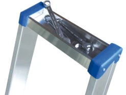 Ernst Stufenstehleiter Einseitig Begehbar Mit Bügel, Federdruckrollen, Aussteifungsstreben Und Antirutschbelag, 6 Stufen -Leiterwerkzeug Geschäft integrierte werkzeugablage283d8