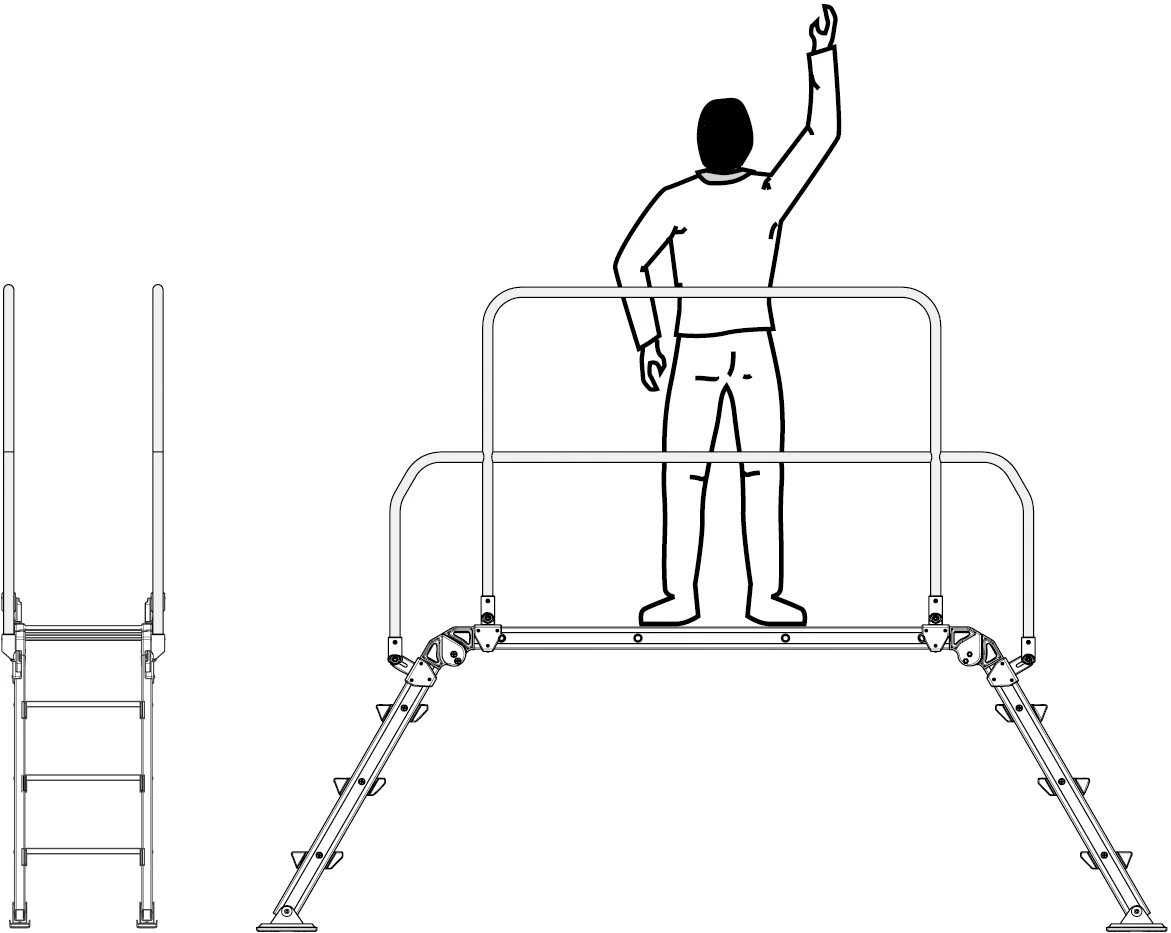 Leiternüberstieg "Diva" - Plattformgröße 120x53 Cm - 2 + 2 + Plattform 3 Leiternüberstieg "Diva" - Plattformgröße 120x53 Cm - 2 + 2 + Plattform – Bild 3