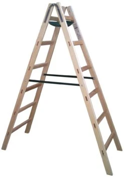 Sprossenstehleiter, 2x4 Sprossen, 1,26m Hoch Mit Werkzeugtasche