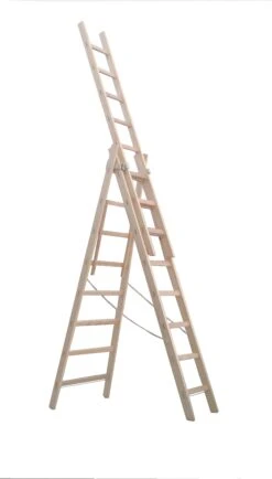 Mehrzweckleiter 3tlg., 3x8 Sprossen, 2,44-5,24m Lang