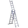 Ernst Mehrzweckleitern Heimwerkerausführung, 3-teilig - 3 X 7 Sprossen, Mit Traverse