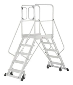 Podesttreppe Fahrbar, Beidseitig Begehbar - 2x3 Stufen -Leiterwerkzeug Geschäft mit zubeh r handlauf und r ckenschutzt r998d5