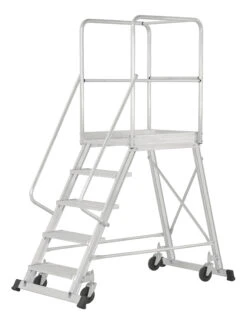 Podesttreppe Fahrbar, Einseitig Begehbar - 3 Stufen -Leiterwerkzeug Geschäft mit zubeh r handlaufc0c4f