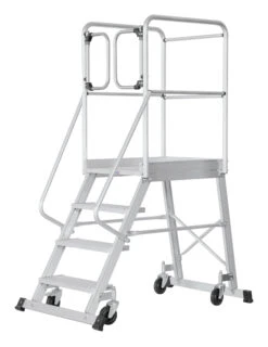Podesttreppe Fahrbar, Einseitig Begehbar - 3 Stufen -Leiterwerkzeug Geschäft mit zubeh r r ckenschutzt r und handlaufcc2ed