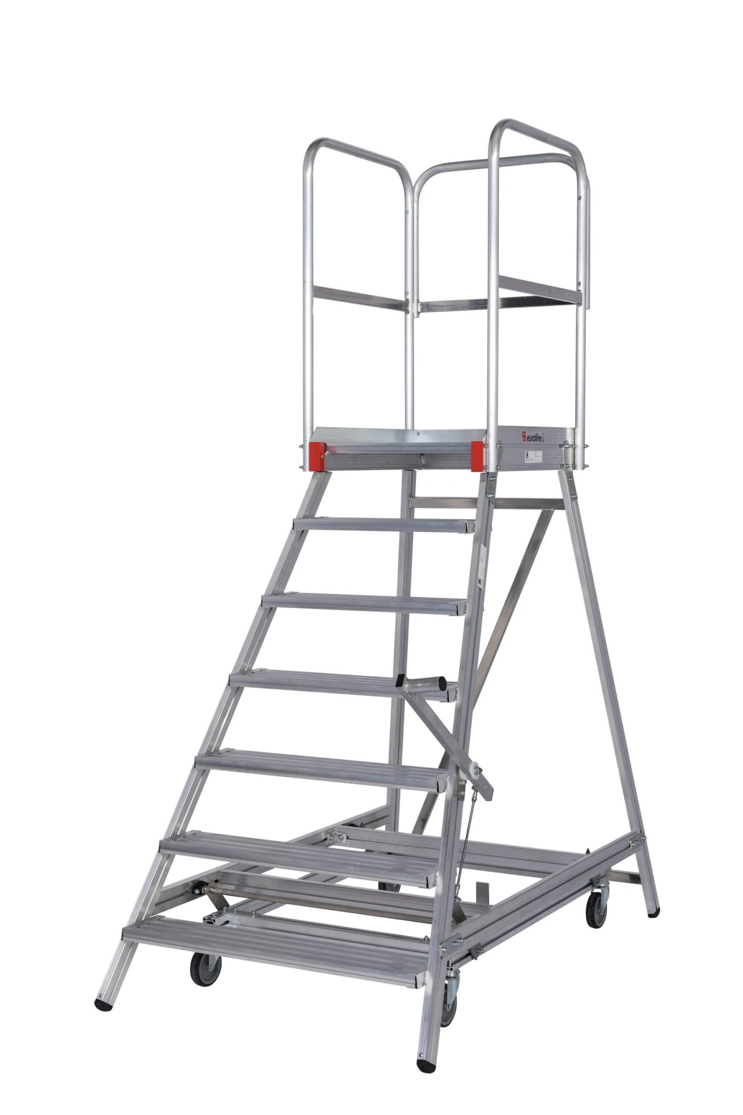 Nr. 51503 Premium-Line Mobile Podesttreppe Einseitig Begehbar Mit Zentralfeststellung 4 Stufen 2 Nr. 51503 Premium-Line Mobile Podesttreppe Einseitig Begehbar Mit Zentralfeststellung 4 Stufen – Bild 2