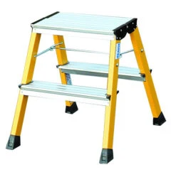MONTO Doppel-Klapptritt Rolly Alu Gelb 2x2 Stufen