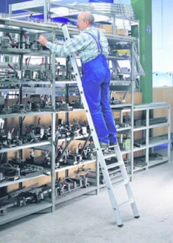 Nr. 30182 PREMIUM-Line Alu-Regalleiter Mit Alustufen, Einhängbar, 6 Stufen