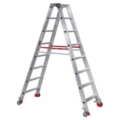 Nr. 30573 PREMIUM-Line Alu-Stufenstehleiter Mit Federrollen Und Feststellern 2x3 Stufen -Leiterwerkzeug Geschäft nr 30573 premium line alu stufenstehleiter mit federrollen und feststellern2f7d1