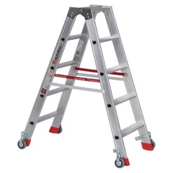 Nr. 30573 PREMIUM-Line Alu-Stufenstehleiter Mit Federrollen Und Feststellern 2x3 Stufen -Leiterwerkzeug Geschäft nr 30573 premium line alu stufenstehleiter mit federrollen und feststellernec926