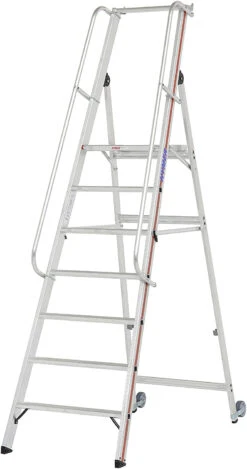 Plattformleiter Mit Kipprollen Und Langem Handlauf - 4 Stufen -Leiterwerkzeug Geschäft plattformleiter mit langem handlauf 7 stufene1636