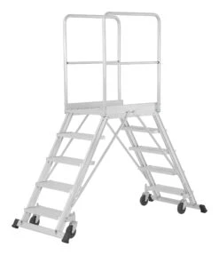 Podesttreppe Fahrbar, Beidseitig Begehbar - 2x3 Stufen -Leiterwerkzeug Geschäft podesttreppe fahrbar beidseitig begehbar 2x5 stufen a5979