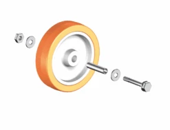 Rad Inklusive Achse Für LR 400 Mit Polyurethan-Belag