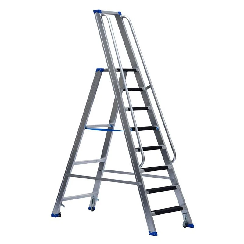 Ernst Stufenstehleiter Einseitig Begehbar Mit Bügel, Federdruckrollen, Aussteifungsstreben, Antirutschbelag Und Handlauf Beidseitig, 6 Stufen 1 Ernst Stufenstehleiter Einseitig Begehbar Mit Bügel, Federdruckrollen, Aussteifungsstreben, Antirutschbelag Und Handlauf Beidseitig, 6 Stufen