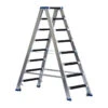 Ernst Stufenstehleiter Beidseitig Begehbar Mit Federdruckrollen, Aussteifungsstreben Und Antirutschbelag Beidseitig, 2x2 Stufen