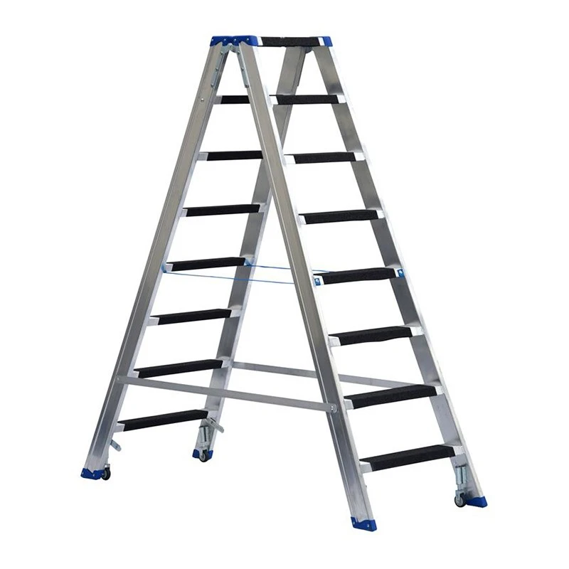 Ernst Stufenstehleiter Beidseitig Begehbar Mit Federdruckrollen, Aussteifungsstreben Und Antirutschbelag Beidseitig, 2x2 Stufen 1 Ernst Stufenstehleiter Beidseitig Begehbar Mit Federdruckrollen, Aussteifungsstreben Und Antirutschbelag Beidseitig, 2x2 Stufen