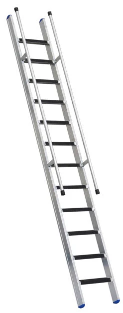 Ernst Stufenanlegeleiter 41 Cm Breit, Mit Handlauf Und Antirutschbelag Ohne Traverse, 23 Stufen