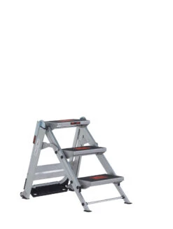 Safety Step - Robuste Aluminium Klapptreppe 2 Stufen 14 Safety Step - Robuste Aluminium Klapptreppe 2 Stufen -Leiterwerkzeug Geschäft safety step mit eingeklapptem b gel2cbae