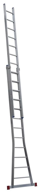 Ernst Schiebeleiter "Industrieausführung" 2-teilig, 41/47cm Breit, Unten Konisch Ausgestellt, 2x12 Sprossen